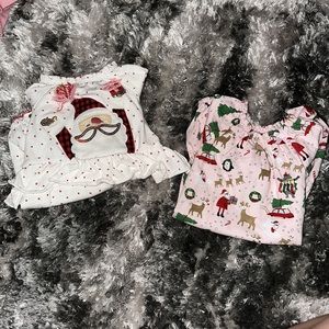 Mudpie Christmas girl button outfits